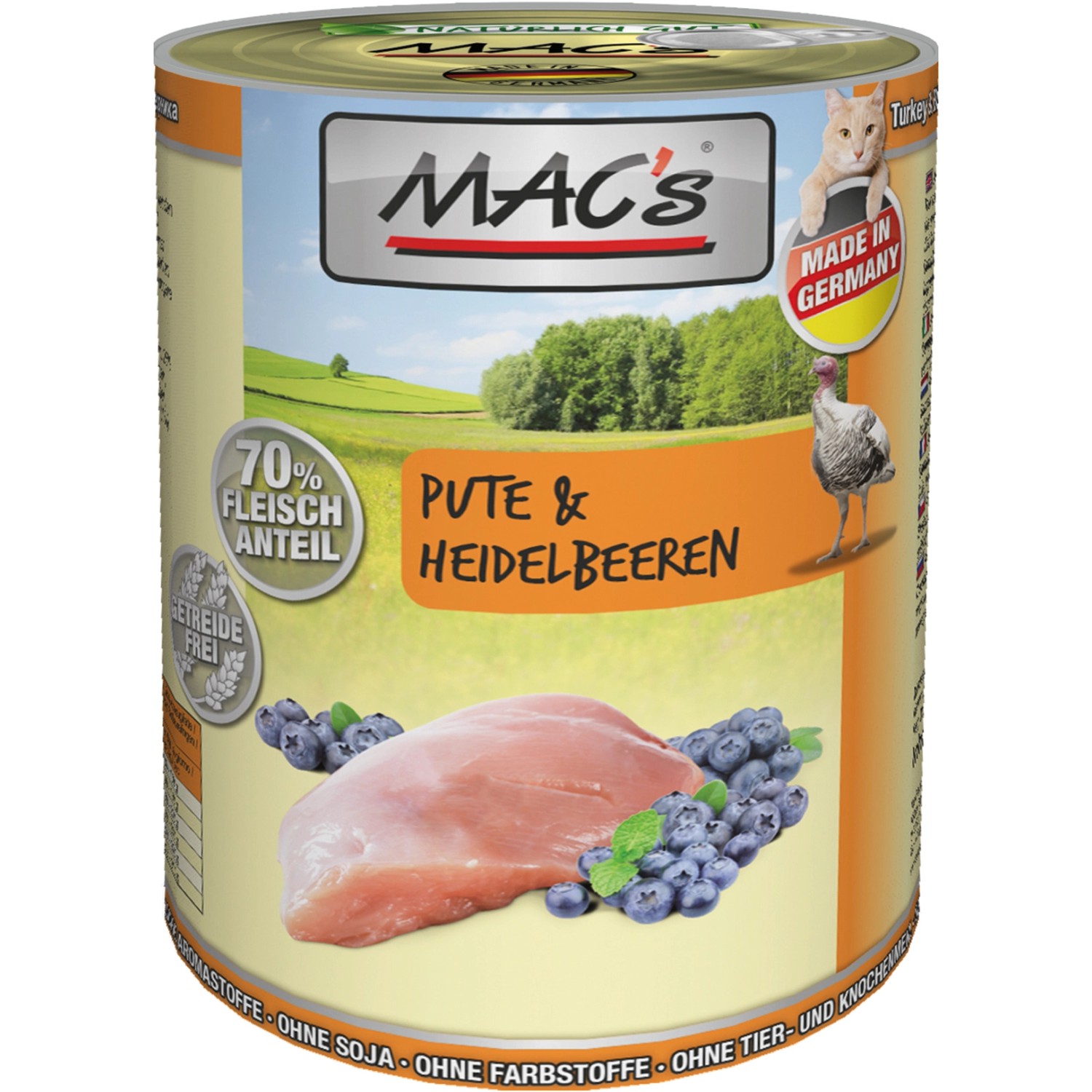 Mac's Katzen-Nassfutter Pute und Heidelbeeren 400 g