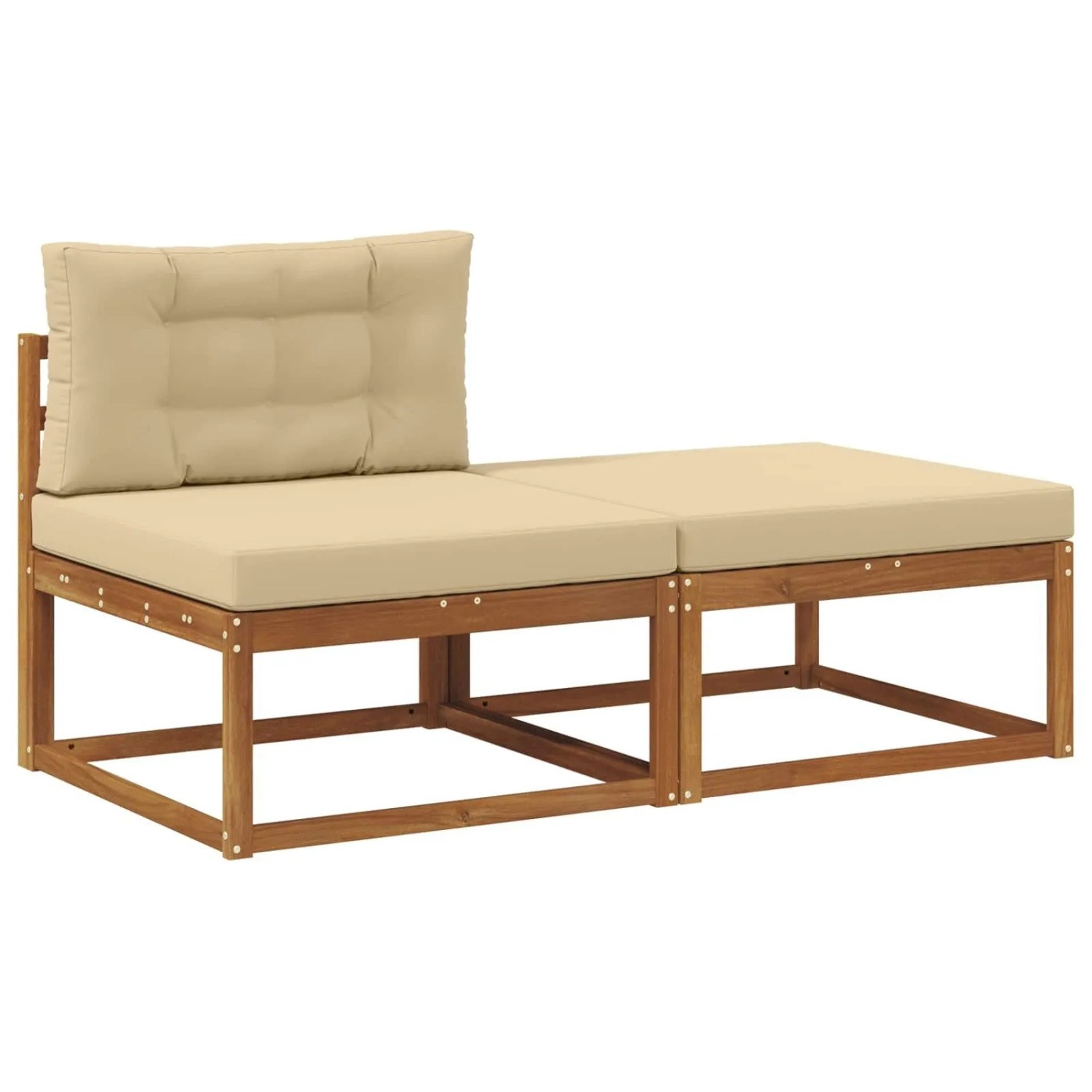 vidaXL Sectional Sofa Einheiten 2 Stück Natur Massivholz Akazie 900550