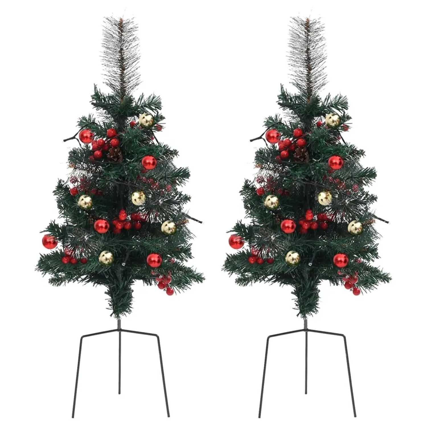 vidaXL Künstlicher Weihnachtsbaum mit LEDs 2 Stk 76 cm PVC
