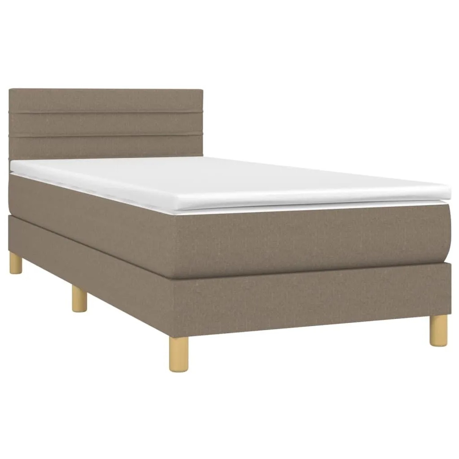 vidaXL Boxspringbett mit Matratze Taupe 100x200 cm Stoff 3140677 günstig online kaufen