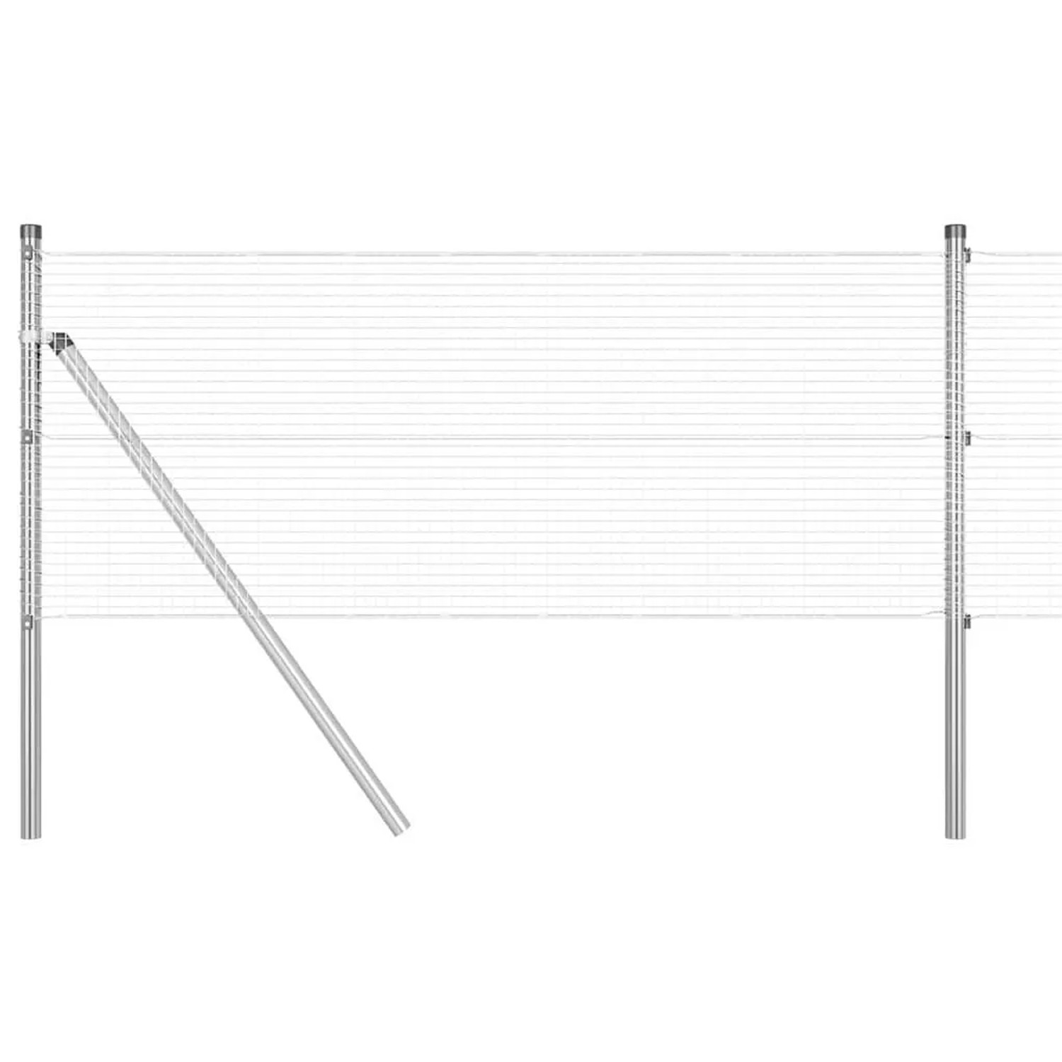 vidaXL Zaunpfosten Silber 10 x 0,8 m 16 x 16 mm Draht Stahl 3351568 günstig online kaufen