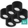 6er Set: Schwarze Oktaplex Aufputz Spots mit dimmbaren LED Modulen für Lampen & Leuchten.