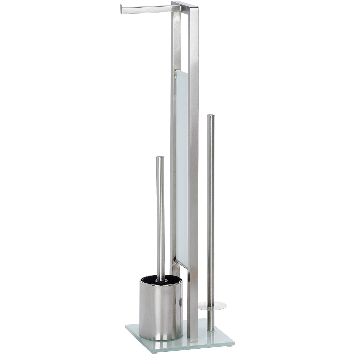 Wenko Stand WC-Garnitur Rivalta Silber Matt 70 cm x 18 cm x 20 cm