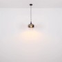Schwarze Globo Hängeleuchte Maxy, Ø 29 cm, mit rauchfarbenem Glasschirm. Pendelleuchte für Wohnräume.