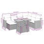 Schwarze 8-teilige Garten-Sofagarnitur aus Polyrattan mit Kissen. Gartenmöbel für Terrasse und Garten.