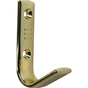 Glänzender Messing Wandhaken 1607 aus Metall, ideal für Bad und Küche.