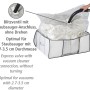 Wenko Vakuum Soft Box L, weiße Textilbox mit Vakuumsack und Staubsaugeranschluss für platzsparende Aufbewahrung.
