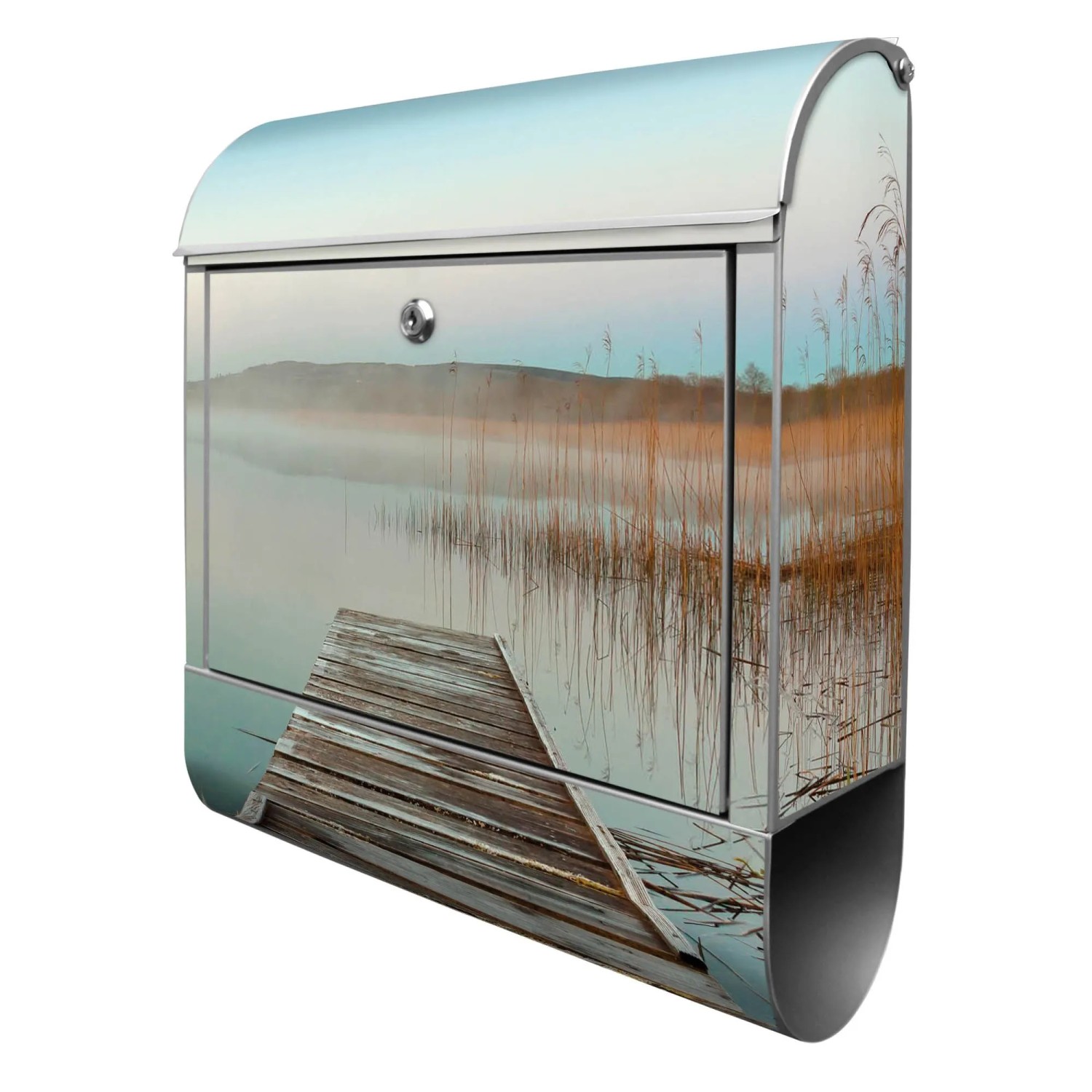 Banjado Design Briefkasten Silber Pulverbeschichtet 39x47x14cm 2 Schlüssel günstig online kaufen