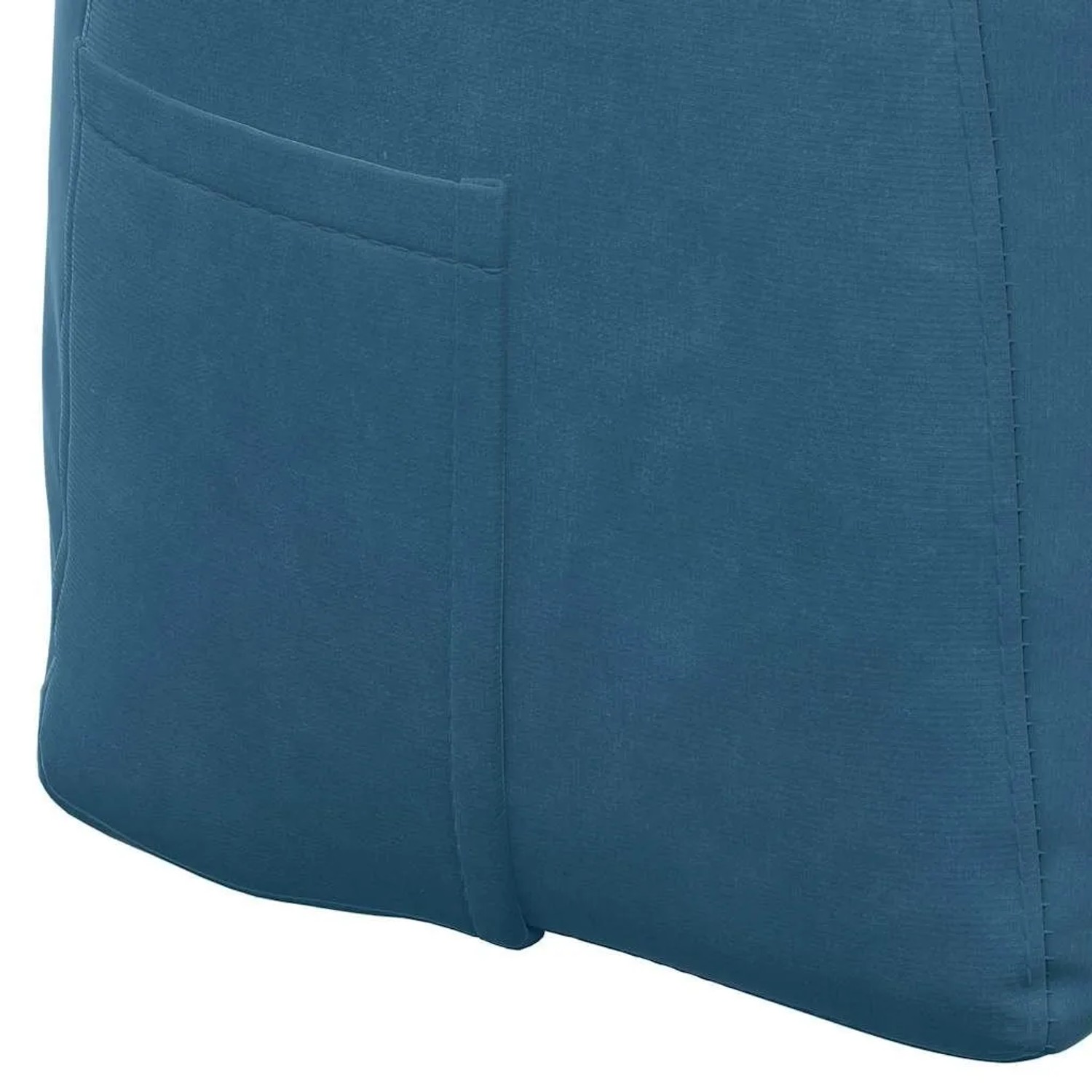 Blaues Samt Rückenkissen mit Seitentasche. Weicher Stoff für Kissen & Kissenbezüge.