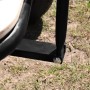 Detailaufnahme: Schwarzer Rahmen und Rad des Sunny Bollerwagen Billy Beach Wagon.