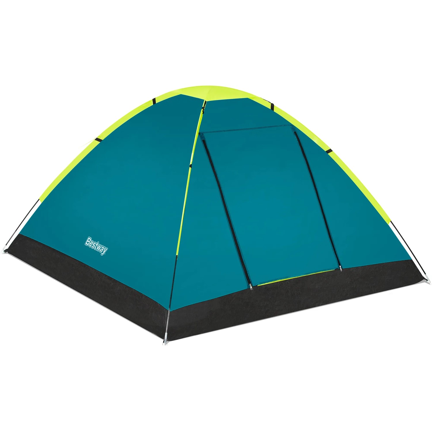 Bestway® Cool Ground 3 Zelt für 3 Personen, blaugrün mit gelben Akzenten. Campingzubehör.