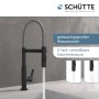 Schütte Spiralfeder-Spültischarmatur Miami, Chrom/Schwarz-Matt mit Geschirrbrause.