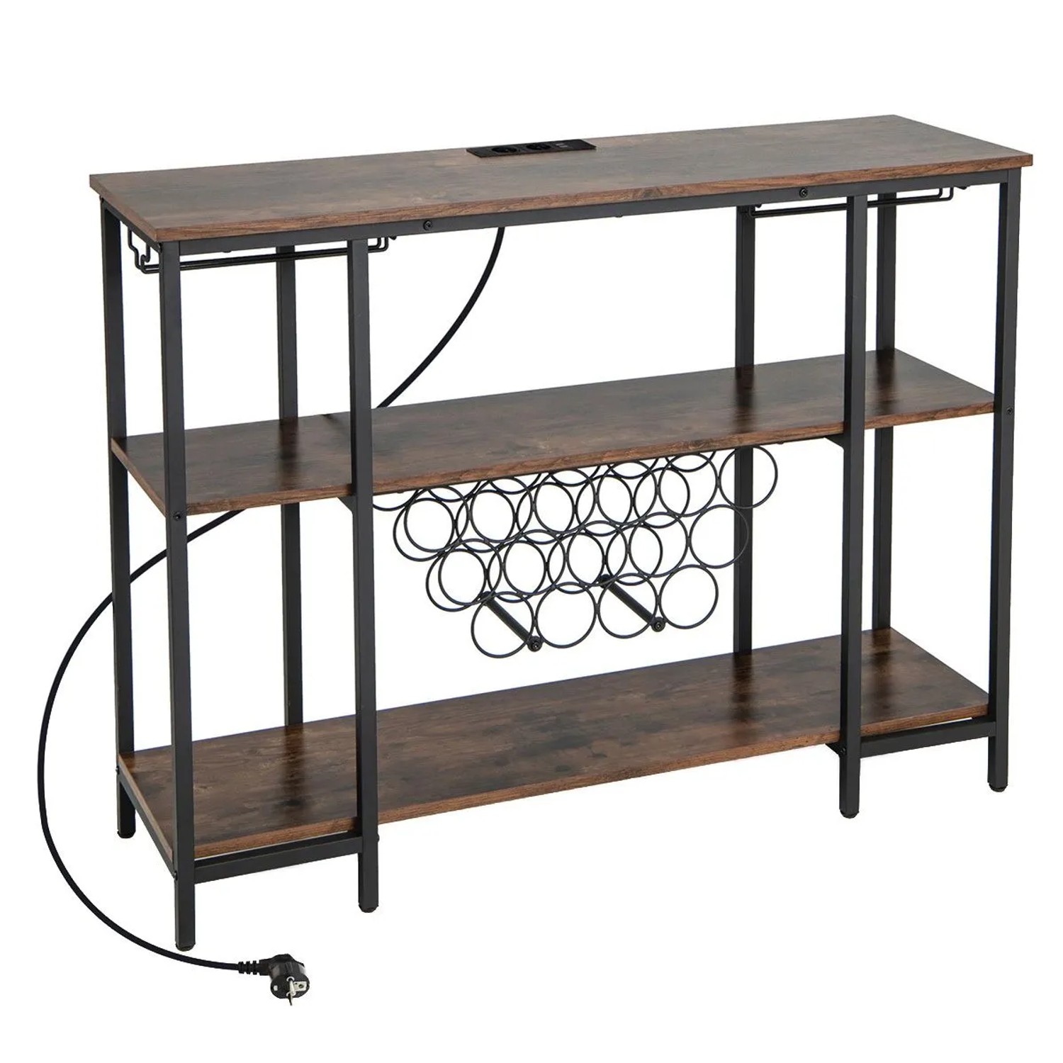 Costway Weinregal 3 Ebenen 15 Flaschen Vintage 113 x 35 x 85 cm günstig online kaufen