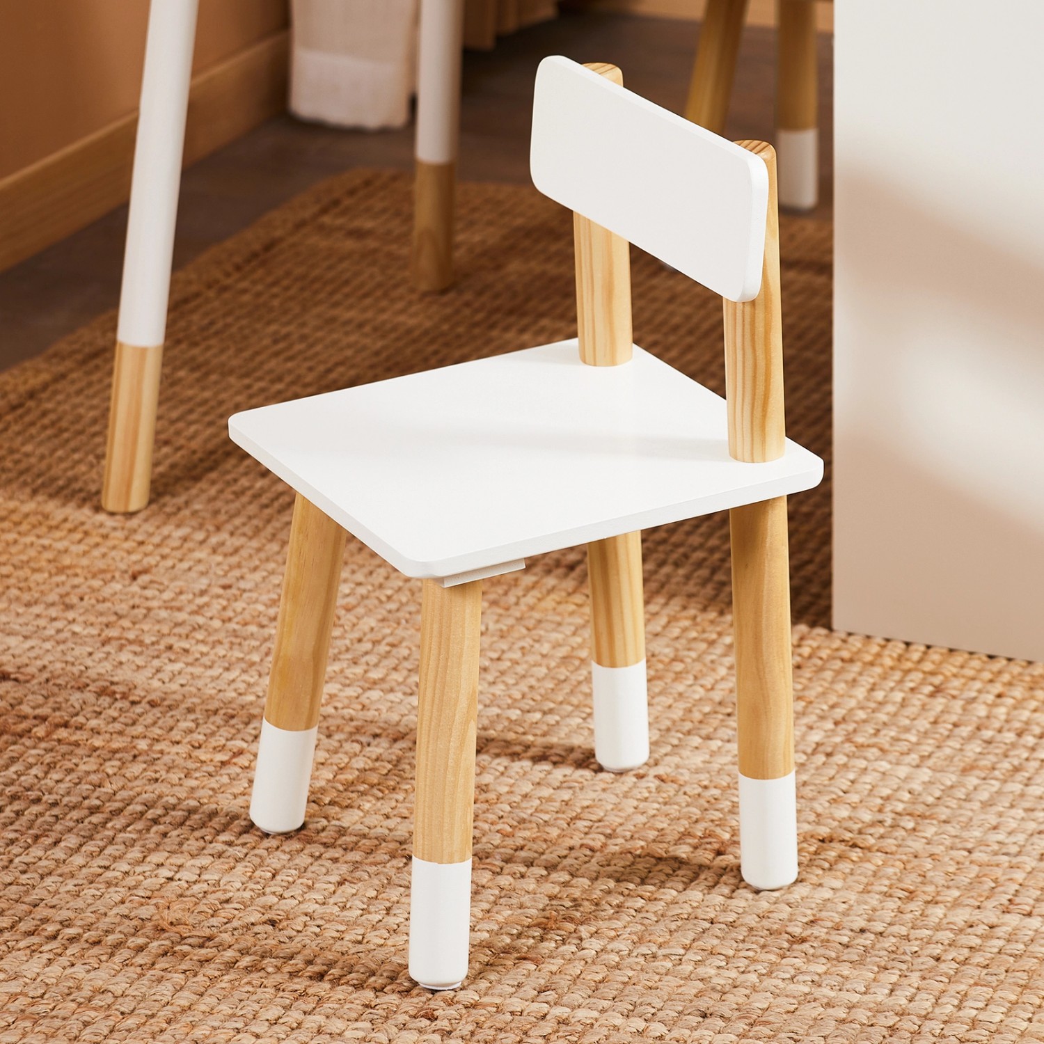 SoBuy Kindertisch mit 2 Stühlen Kindersitzgruppe mit Stauraum Weiß KMB113-W_7