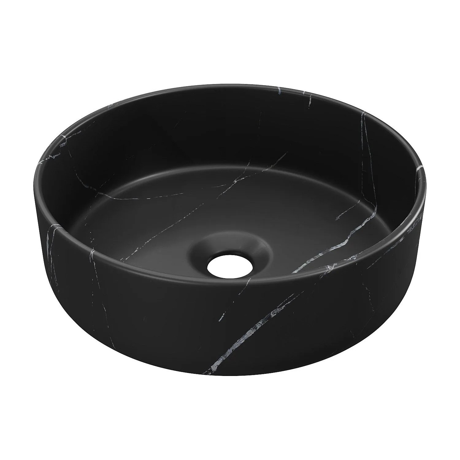 Vente-unique Aufsatzwaschbecken Viamarba Schwarz 36 cm