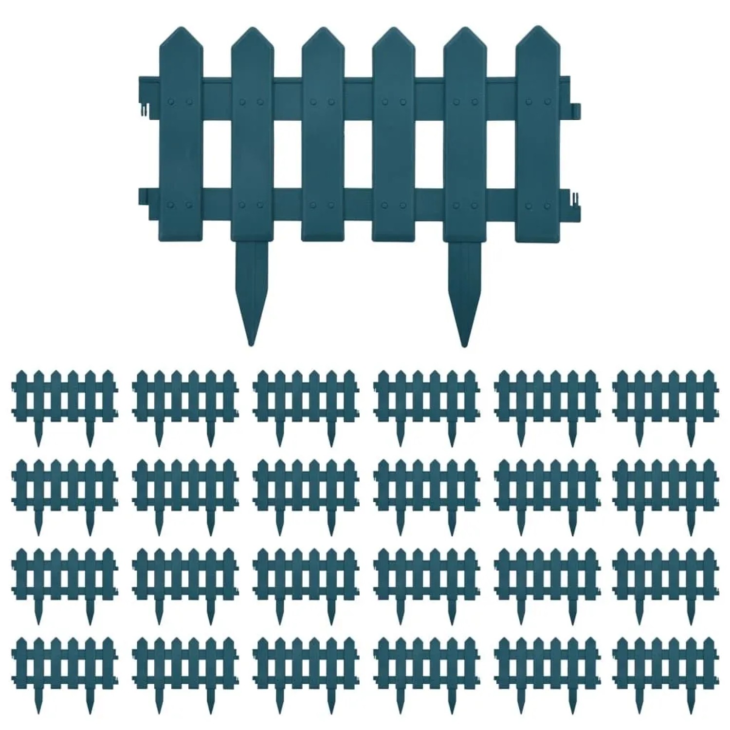 vidaXL Rasenkanten 25 Stk Grün 10 m PP 48617
