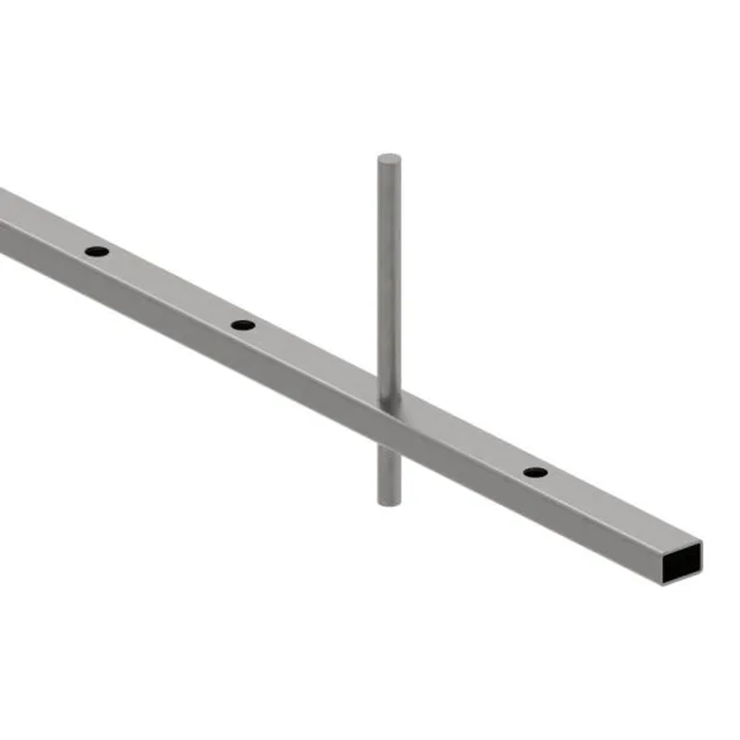 FeNau Rechteckrohr Stahl Roh 30x20x2 mm L 3000 mm Bohrung Ø 12 mm Lochabstand 120 mm