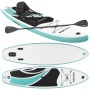 Tectake SUP Zenon, aufblasbar, weiß-türkis, mit Kajak-Sitz, Paddel. Stabil, rutschfest. Vielseitig für Wassersport.