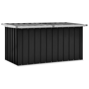 VidaXL Gartenbox, anthrazitfarben, 129x67x65 cm, aus verzinktem Stahl und Kunststoff.