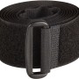Schwarzer Fix-o-moll Klett-Gurt (160cm) mit Öse, aufgerollt dargestellt.