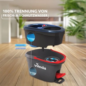 Vileda H2PrO Reinigungsset mit Eimer und Mop für hygienische Bodenreinigung mit Frischwasser.