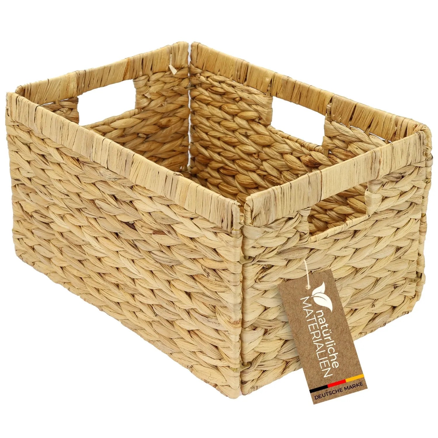 HMF 37249 Aufbewahrungskorb Korb Geflochten Wasserhyazinthe Billy 35 x 25 x 20 cm