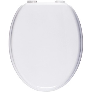 Weißer WC-Sitz Neapel mit Holzkern für Standard-WCs.