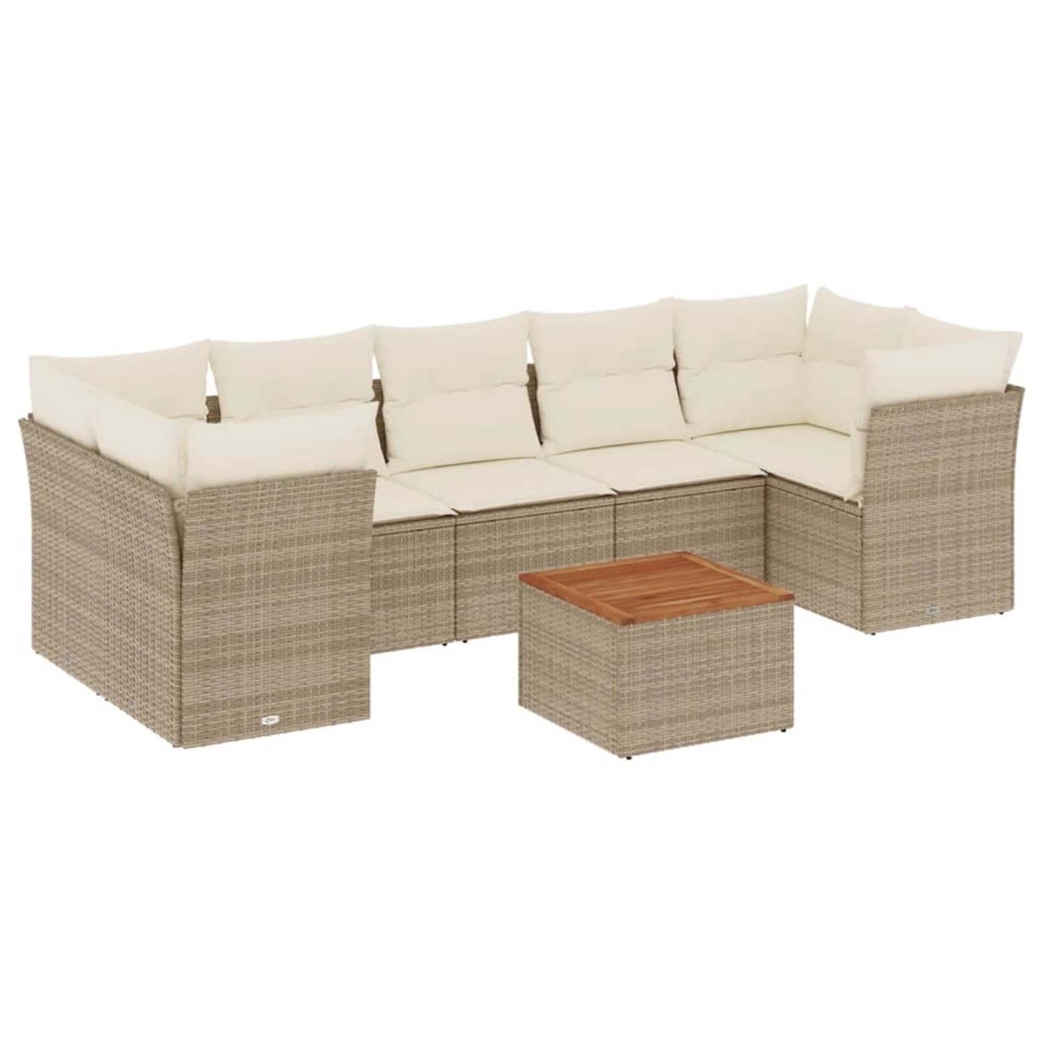vidaXL 8-Tlg Garten-Sofagarnitur mit Kissen Beige Poly Rattan 3223510 günstig online kaufen