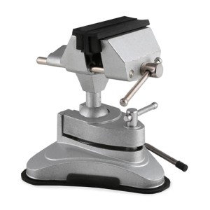 EBERTH Kugelgelenkschraubstock mit Saugfuß, 75mm Backenbreite, 70mm Spannweite.