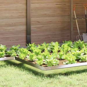vidaXL Schneckenzaun 4 Stk Silber 13,5 x 13,5 x 25 cm Edelstahl 874868