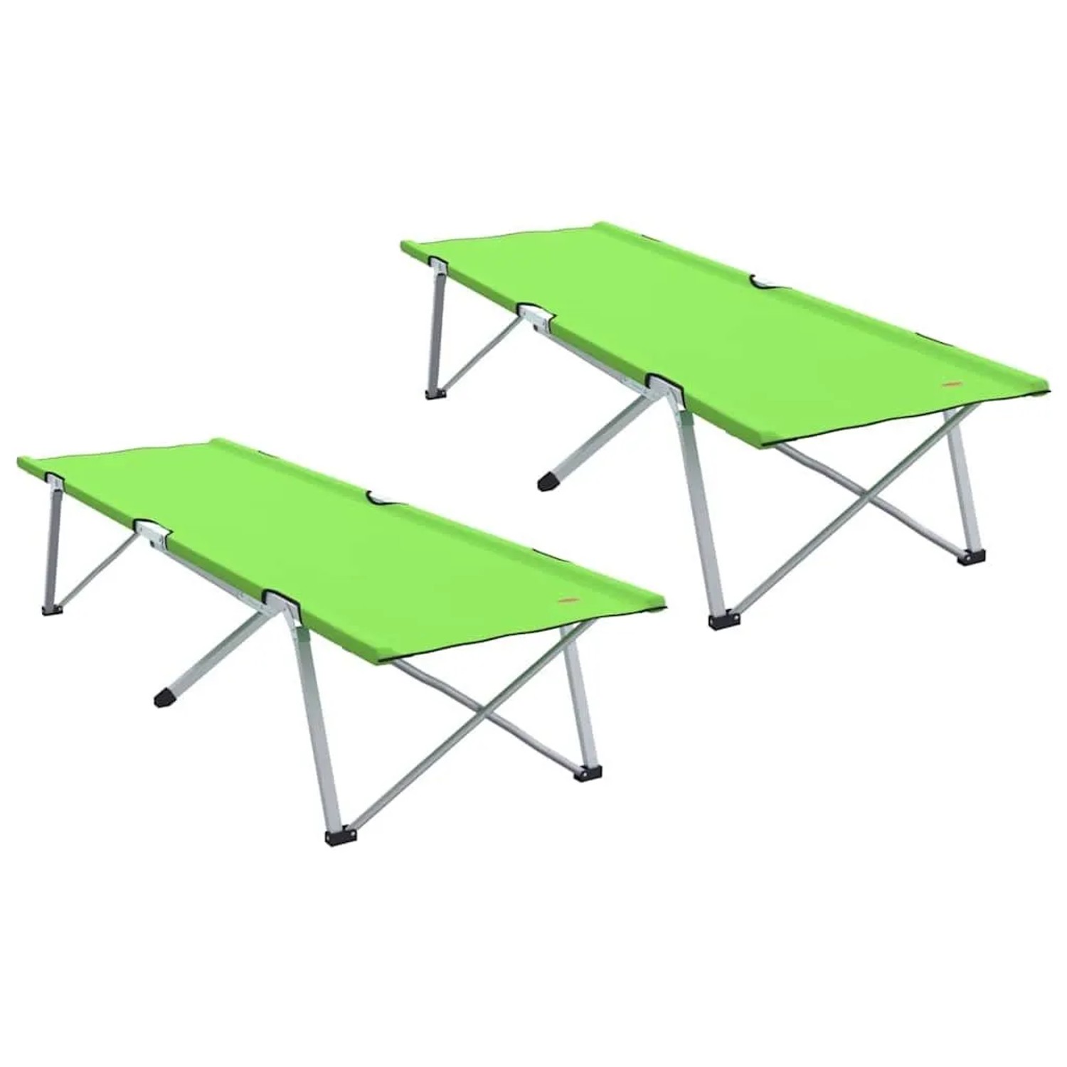 vidaXL Klapp Schlafbett fürs Camping 2 Stk Grün 194 x 62,5 x 42,5 cm 42003126