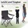 Sunula Campingstuhl, grau, mit Getränkehalter und Tragetasche, in 3 Schritten faltbar.