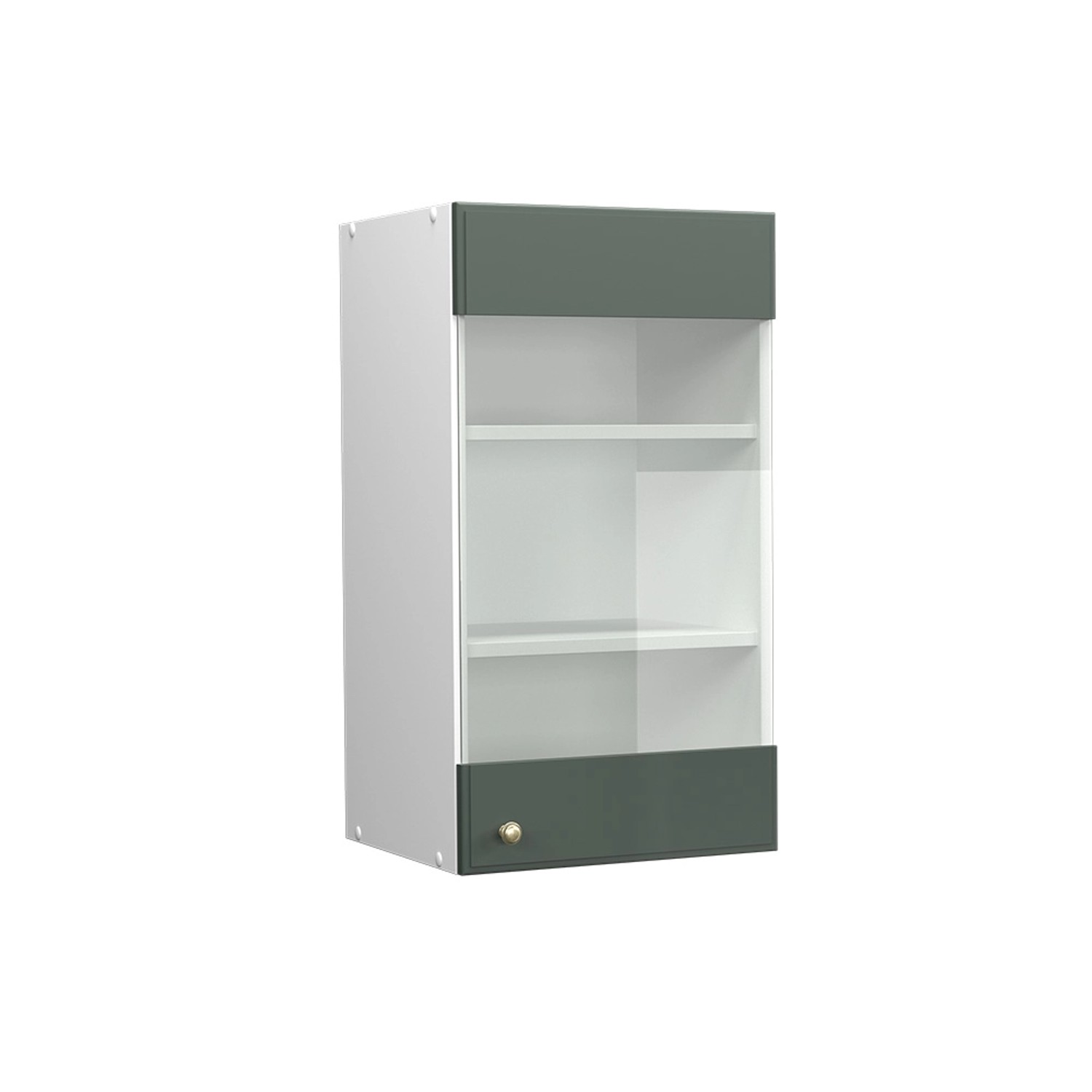 Thumbnail - Vicco Küchenglasschrank Fame-Line Glashängeschrank Grün-Gold Landhaus/Weiß 40 cm