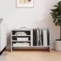 Grauer Schallplattenschrank (78,5x35x45cm) aus Holzwerkstoff mit Regalfächern für Wohnzimmer.