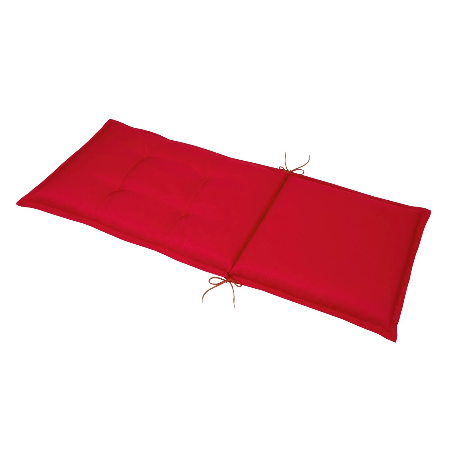 4 rote Beautissu Hochlehner Auflagen 120x50x6cm für Gartenstühle.