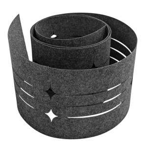 Anthrazitgrauer zaunzu Sichtschutz-Streifen aus Vlies mit Stern-Dekor für Doppelstabmattenzäune.