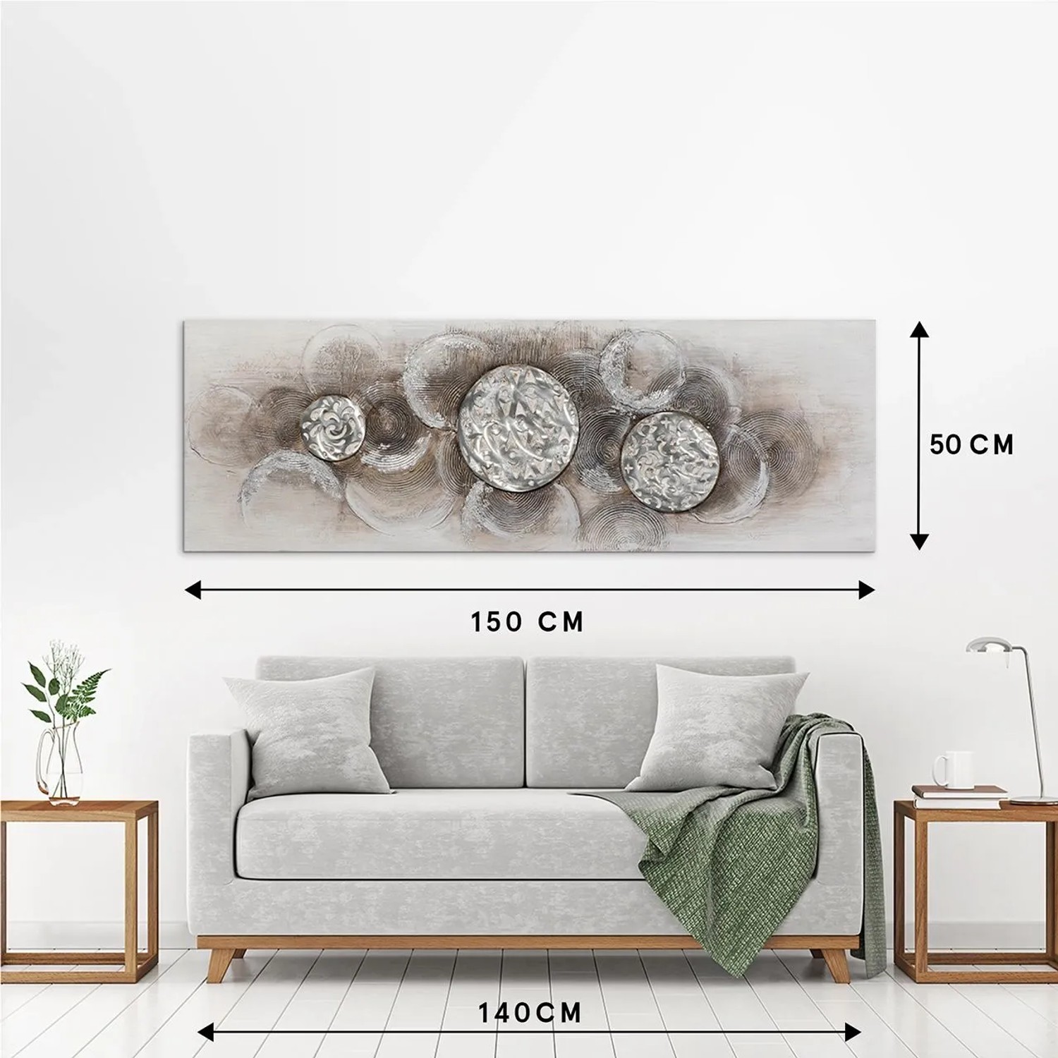 Art Universe Leinwandbild Relief-Harmonie 50 x 150 cm
