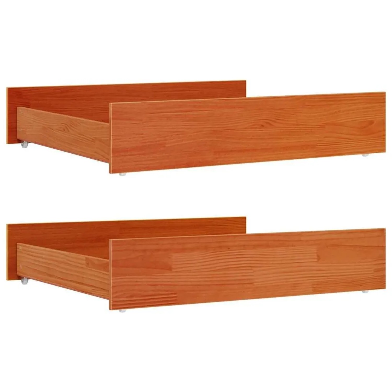vidaXL Bettschubladen 2 Stk Wachsbraun Massivholz Kiefer 847169