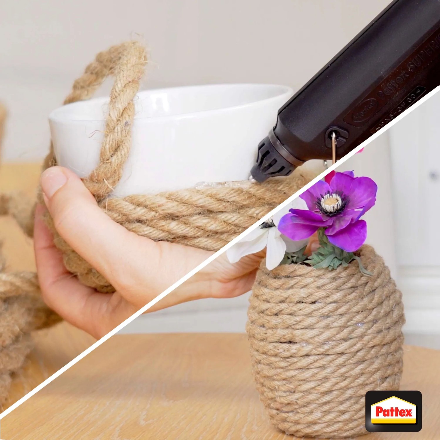 Pattex Heißkleber: DIY-Deko mit Heißklebepistole und transparenten Hotmelt Sticks.