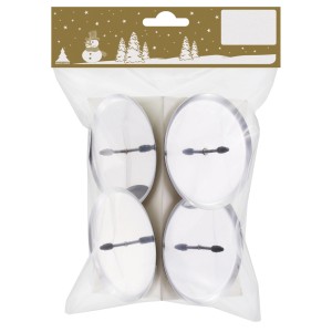 4er-Set Kerzenhalter aus Metall, silberfarben, Ø 7,5 cm für Adventskranz und Weihnachtsdeko.