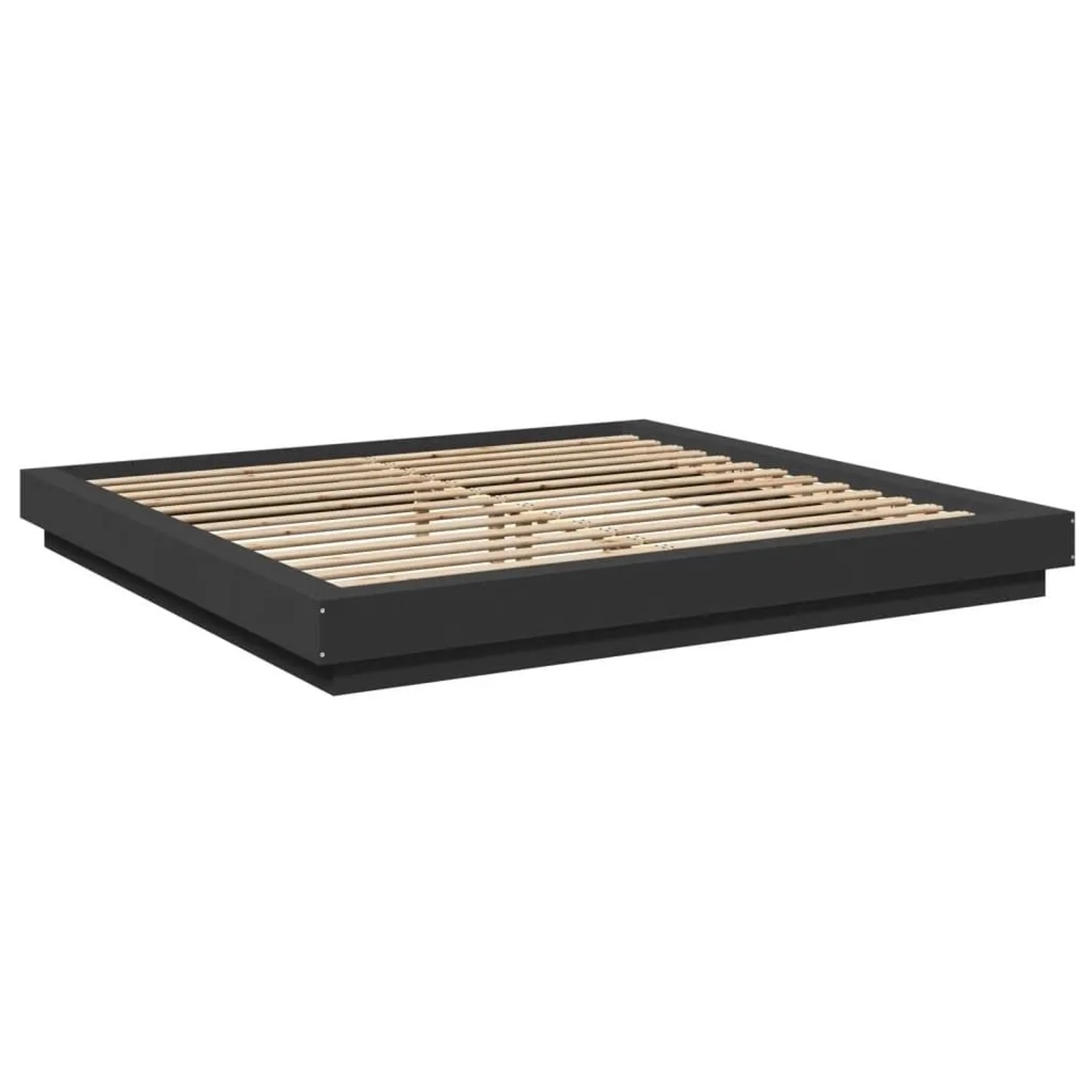 vidaXL Bettgestell mit LED Schwarz 200x200 cm Holzwerkstoff 3281071 günstig online kaufen