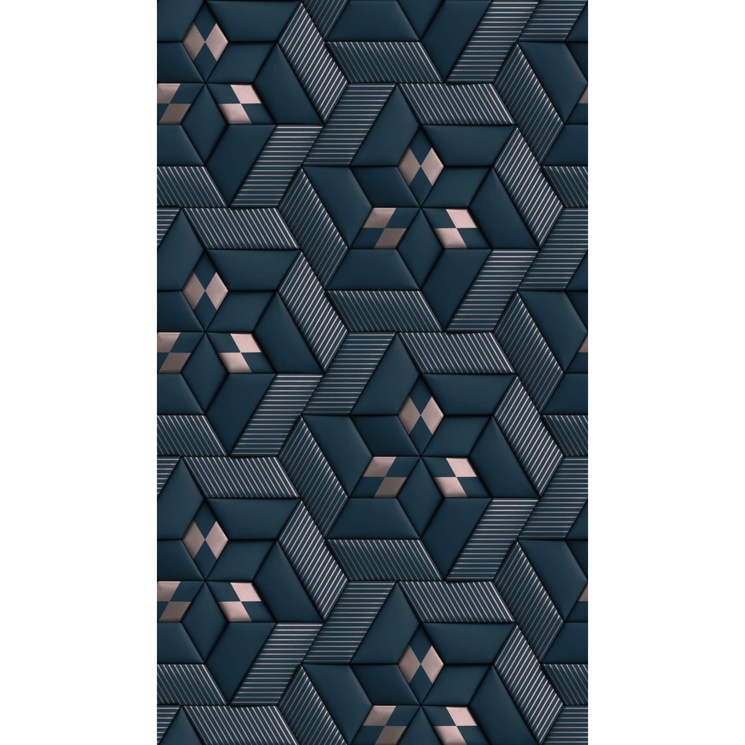 PROFHOME 391783-GU Fototapete Geometrisch Blau Platin Silber 1,59 m x 2,8 m