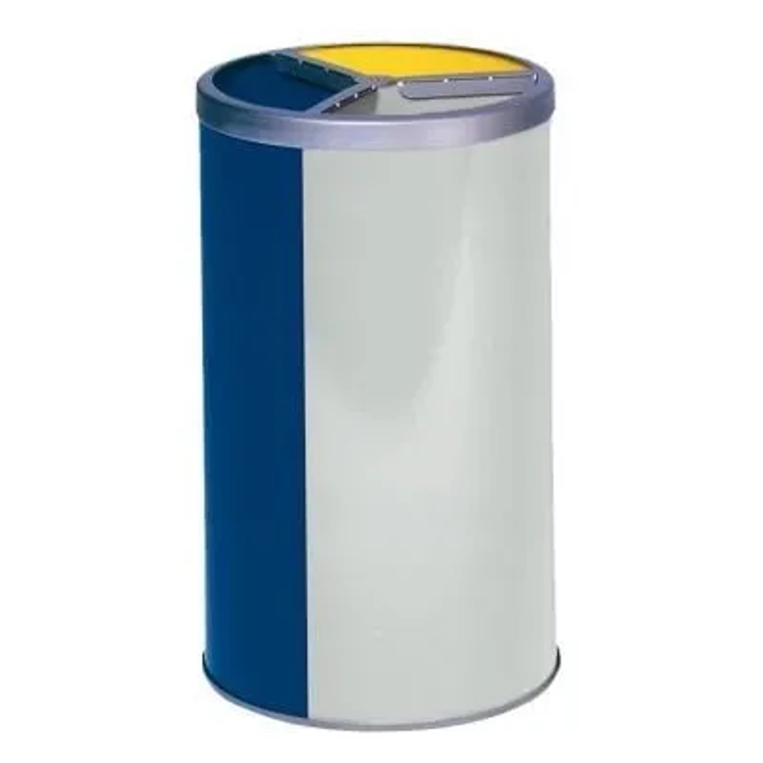 PROREGAL Robuste Wertstoffsammelstation Ohne Dach 30 Liter Je Behälter HxBxT 72 x 42 x 42 cm Verzinkter Stahl Blau Grau Gelb