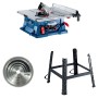 Bosch Professional GTS 254 Tischkreissäge mit Sägeblatt und Untergestell.