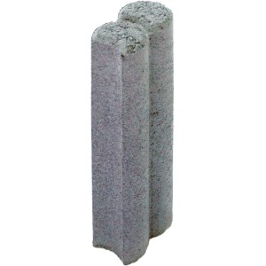 Diephaus Rundpalisaden 2er-Element Grau, Beton für Beeteinfassung.