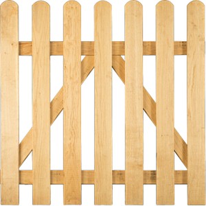 T & J Luka-Staketenzaun Einzeltor, 100x100 cm, aus Eiche, naturbelassen für den Gartenzaun.