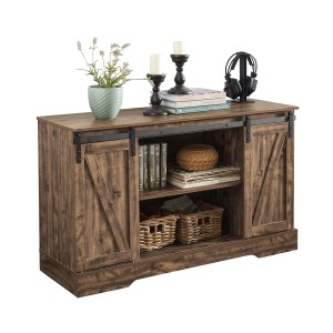 SoBuy Sideboard FSB60-N im Landhausstil mit Schiebetüren, braun