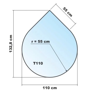 ECOfoxx Funkenschutzplatte Glasbodenplatte Tropfen T110 Schwarz