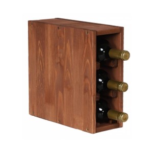 Modulares Weinregal Vincellar Mod für 3 Flaschen aus geöltem Kiefernholz.