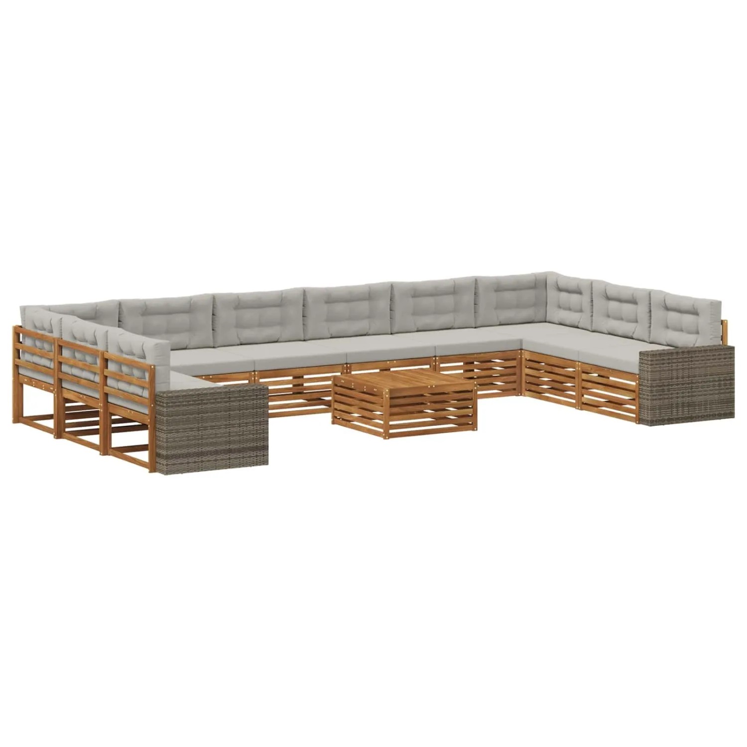 vidaXL Sofagarnituren mit Kissen 11 Stk Massivholz Akazie 3383939